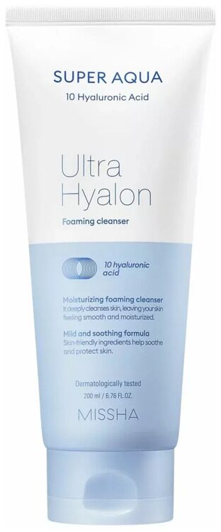 Увлажняющая пенка с гиалуроновой кислотой Missha Super Aqua Ultra Hyalron Cleansing Foam 200мл