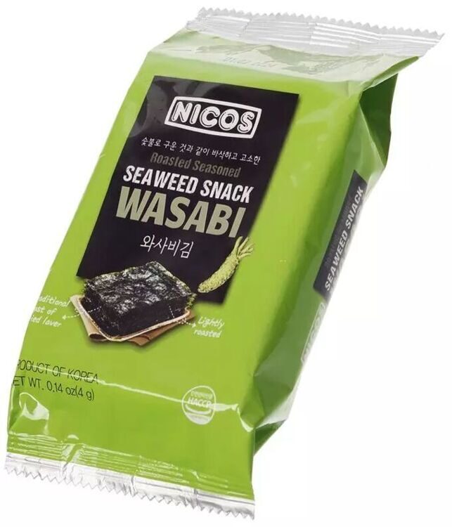 Морская капуста NICOS Seaweed Snack васаби, 4г